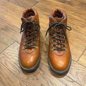 WORN~UNMARKED SIZE~MENS~BASS~LEATHER/WATERPROOF WORK/HIKING BOOTS~NICE~G22